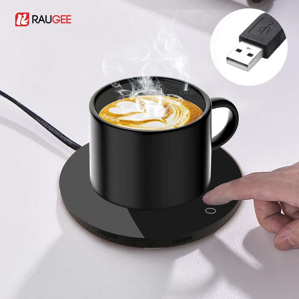 مدفأة أكواب قهوة مع منفذ USB - حصيرة تسخين حرارية للشاي والحليب والقهوة