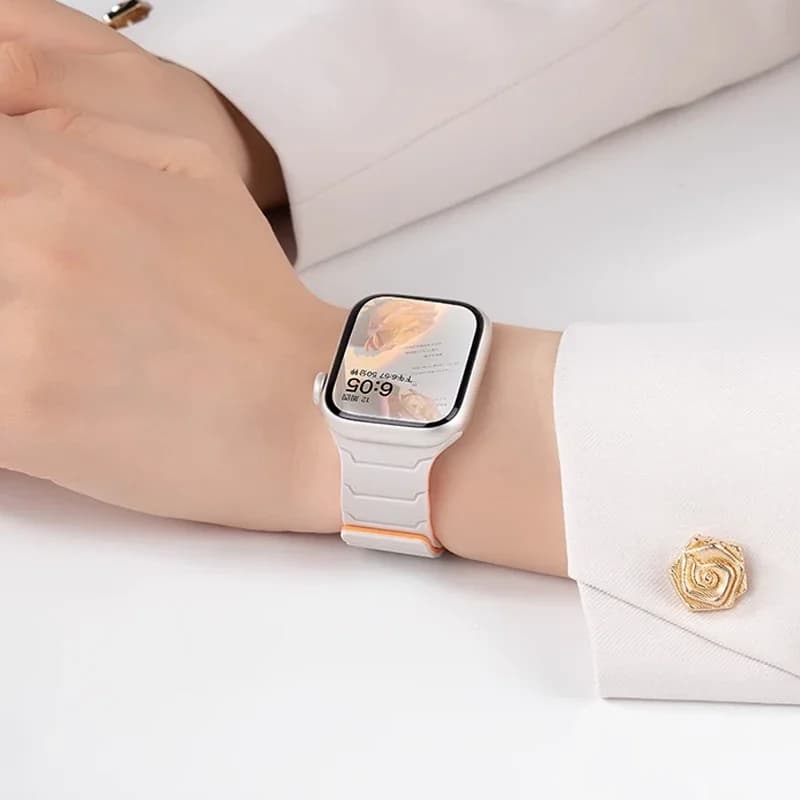 سوار سيليكون مغناطيسي لساعة Apple Watch Ultra 2، مقاس 49 مم و45 مم و41 مم، سوار لساعات Iwatch Series 9/8/7/6/SE/5/4، مقاس 38 مم و42 مم و44 مم و40 مم - 5