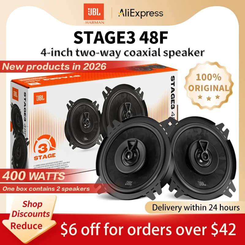 سماعات سيارة JBL مقاس 4 بوصات سماعات محورية سماعات ستيريو بقناتين سماعات سيارة صبووفر تويتر كامل التردد وميد رينج