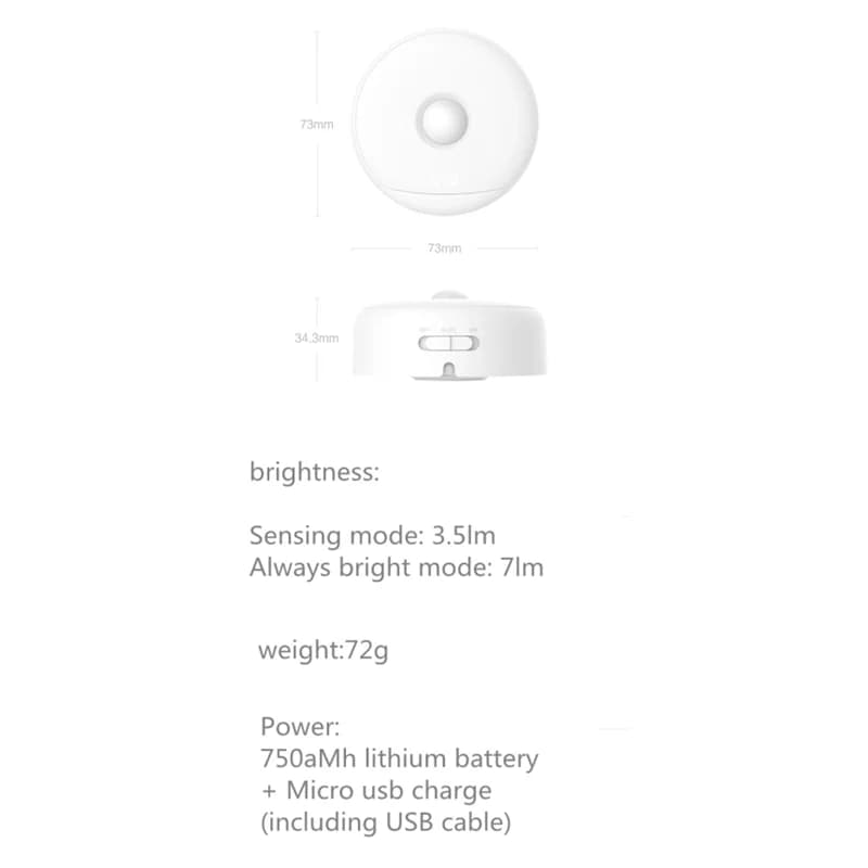 YEELIGHT Motion Sensing Night Light LED Night Light Warm White Light 2700K Auto Sensing Rechargeable For bedroom wardrobe - 6