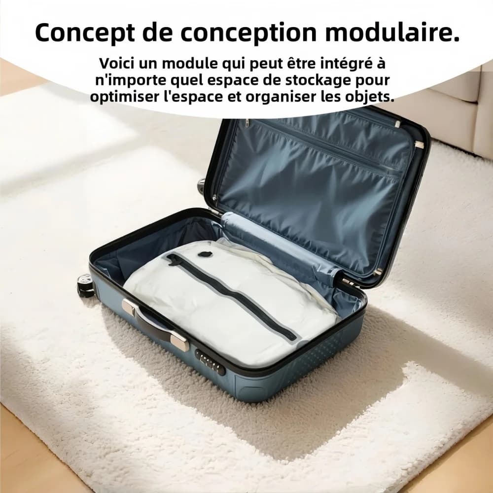 حقيبة ضغط مفرغة الهواء 17 لتر مع مضخة هواء، حقيبة تخزين ملابس سفر قابلة لإعادة الاستخدام، حقيبة أمتعة ضغط (أبيض) - 3