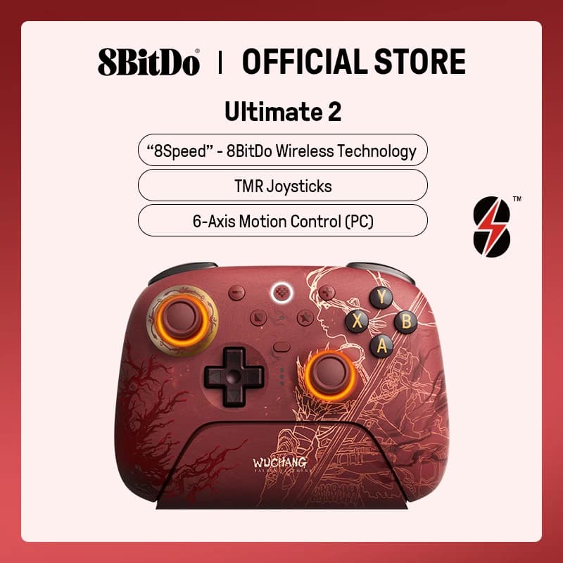 وحدة تحكم الألعاب اللاسلكية 8BitDo Ultimate 2 للحاسوب وأندرويد مع عصي تحكم TMR، تحكم بالحركة - WUCHANG: Fallen Feathers