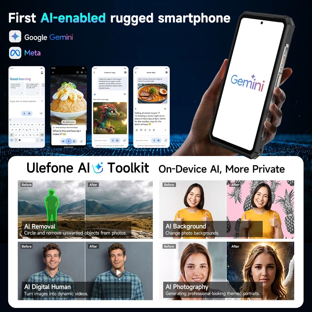 【عرض عالمي】 هاتف Ulefone Armor 28 Ultra 5G AI متين بسعة تخزين 1 تيرابايت وذاكرة 32 جيجابايت وشاشة AMOLED مقاس 6.67 بوصة وبطارية 10600 مللي أمبير بنظام أندرويد - 2