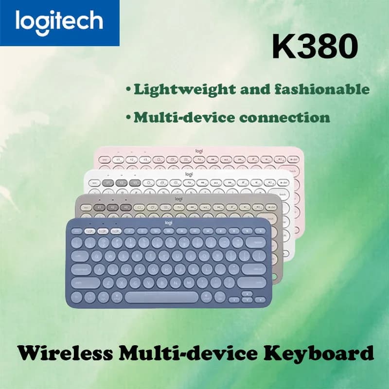 لوحة مفاتيح بلوتوث متعددة الأجهزة Logitech K380، لوحة مفاتيح لاسلكية لهاتف أندرويد، لوحة مفاتيح بلوتوث ملونة للكمبيوتر اللوحي
