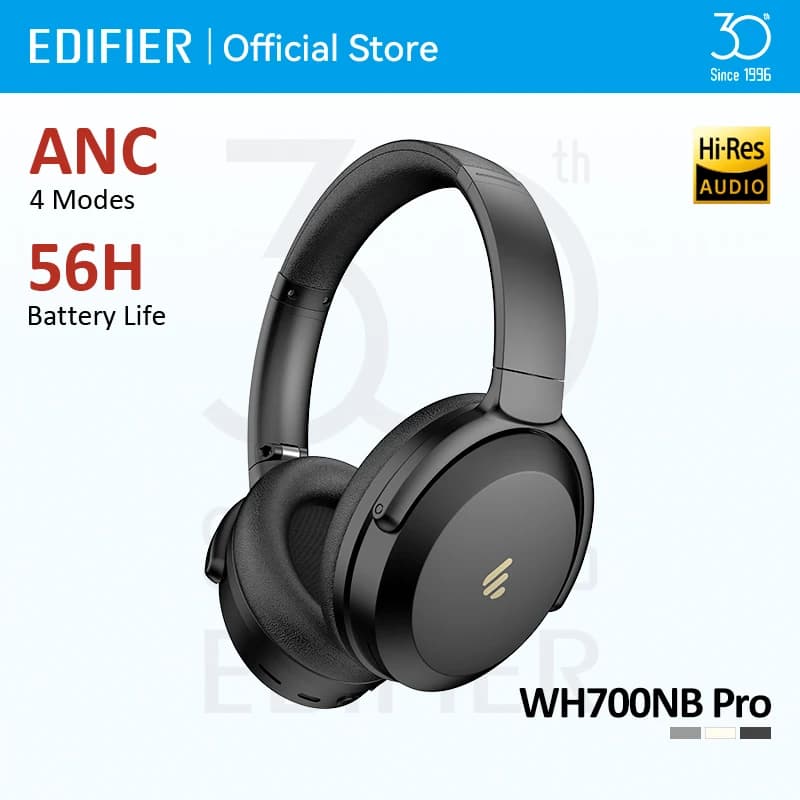 سماعات رأس إديفاير WH700NB برو لاسلكية هايبرد ANC بلوتوث V5.4 هاي-ريز فوق الأذن اتصال متعدد النقاط 56 ساعة تشغيل