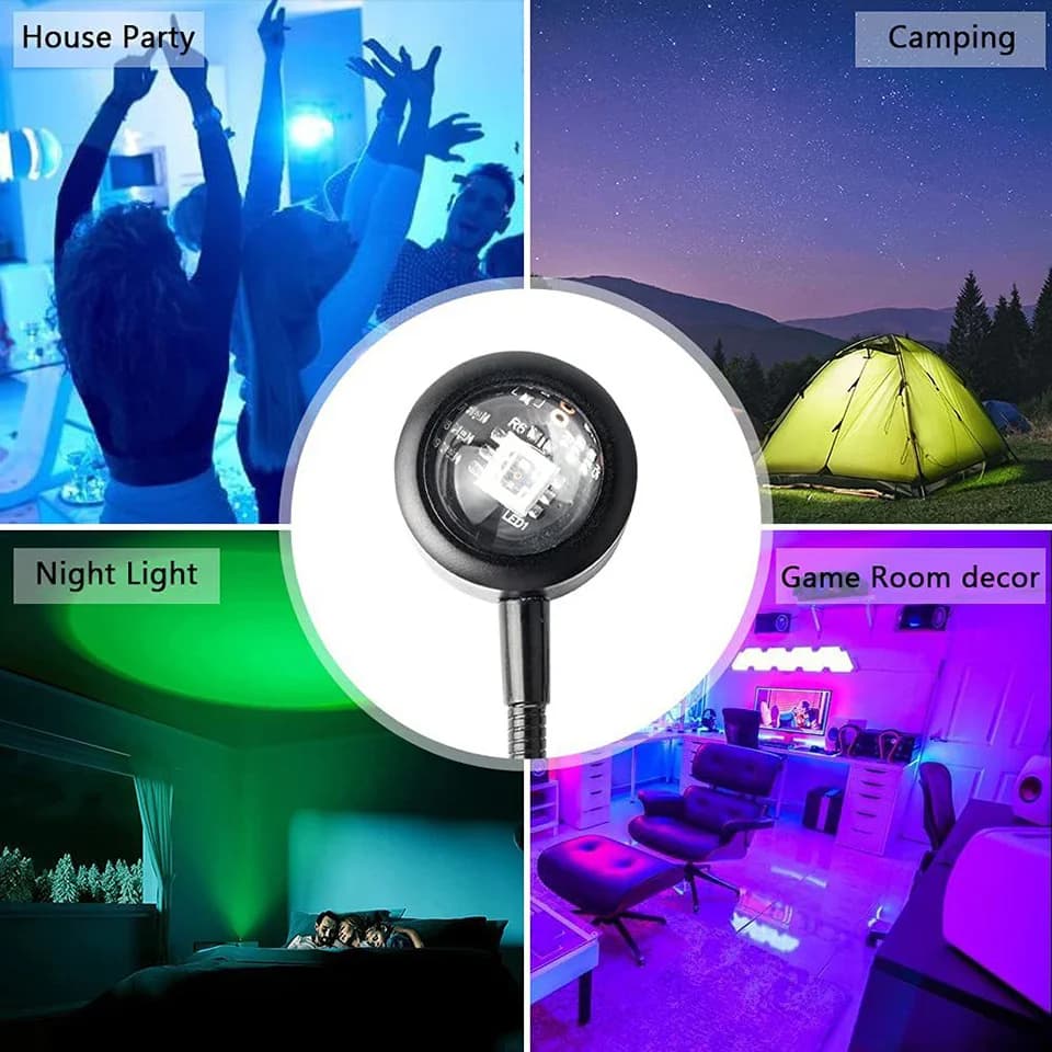 USB مصباح الغروب LED قوس قزح النيون ليلة ضوء العارض التصوير جدار جو الإضاءة لغرفة النوم غرفة ديكور أضواء الليل - 2