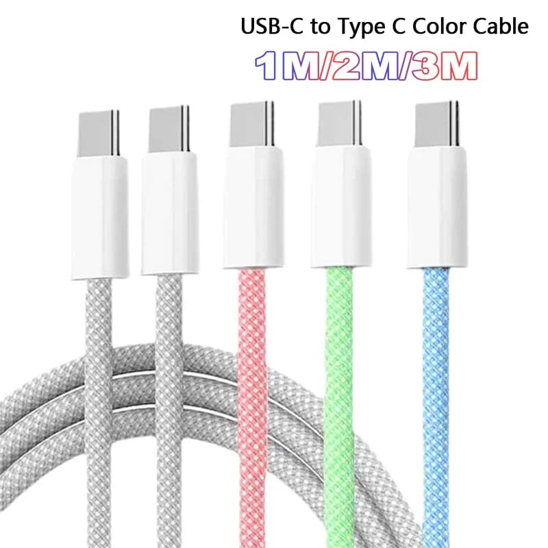 Type C to Type C Multi Color Cable PD Fast Charging Data Cable For Phone15 15Pro Huawei Samsung Xiaomi Android Type C Data Line