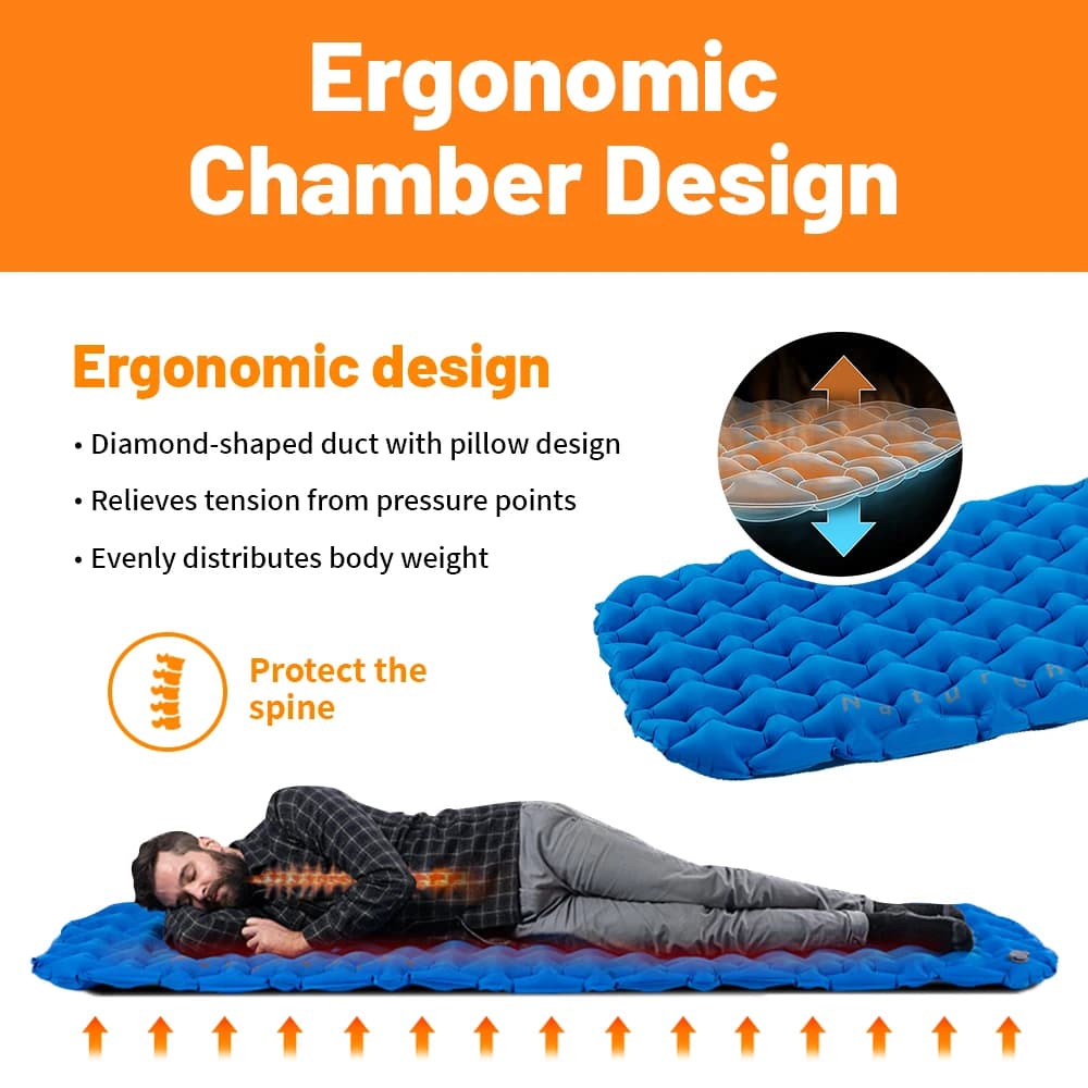 Naturehike Inflatable Mattress Camping Mattress Air Mattress Ultralight Outdoor Sleeping Pad Folding Bed Hiking Sleeping Mat - 4