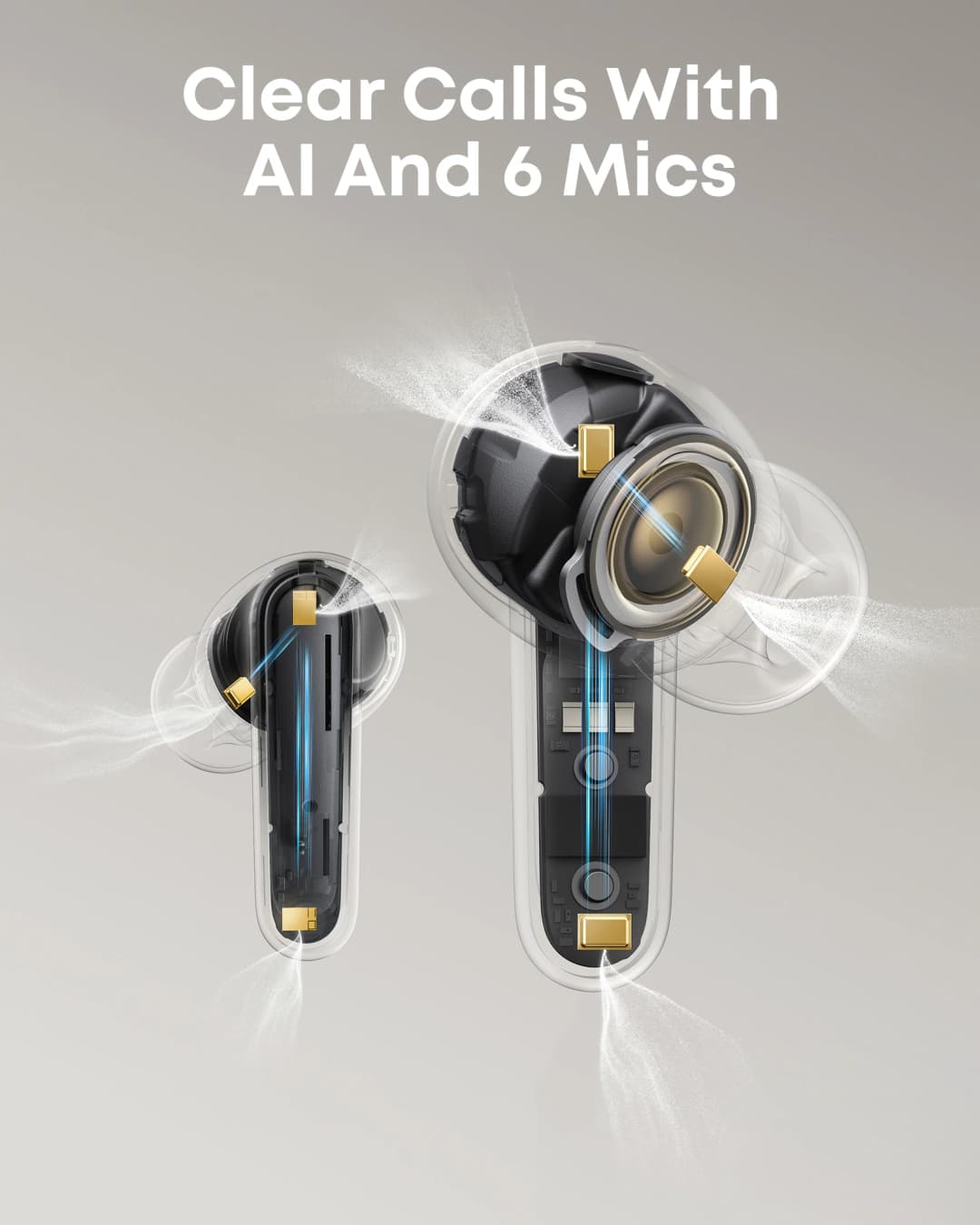 سماعات Soundcore P41i من Anker، سماعات إلغاء الضوضاء التكيفي مع شاحن هاتف محمول وموصل Lightning مدمج - 6