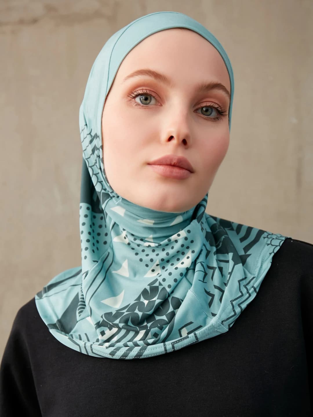 حجاب داخلي إسلامي جيد التهوية للنساء ، عمامة إسلامية ، طباعة هندسية ، غلاف رأس بنمط ، عقال فوري للسيدات ، حجاب داخلي - 4