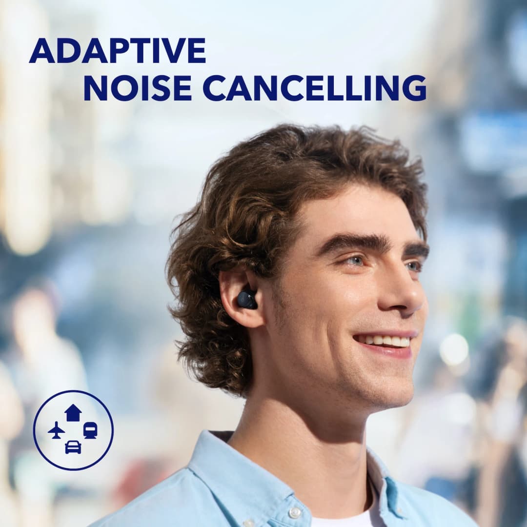 سماعات الأذن اللاسلكية Soundcore من Anker Space A40 مع إلغاء الضوضاء التكيفي النشط، تقلل الضوضاء بنسبة تصل إلى 98%، وقت تشغيل 50 ساعة - 5