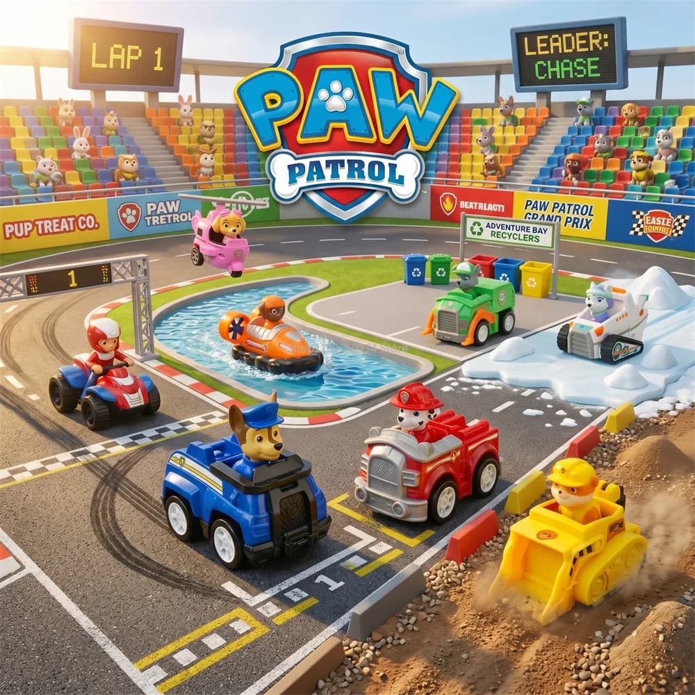 مجموعة سيارات Paw Patrol القابلة للسحب - شخصيات تشيس وسكاي ومارشال وروبل - هدية عيد ميلاد - 4