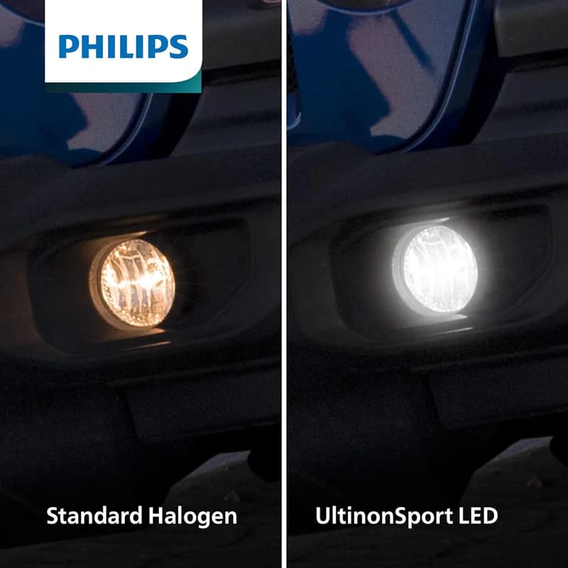 فيليبس LED H1 ألتنيون LED أوتوماتيكي حزمة عالية/منخفضة 6000K ضوء أبيض بارد +160% كشاف أكثر سطوعًا تصميم مدمج 11258ULX2، زوج - 3