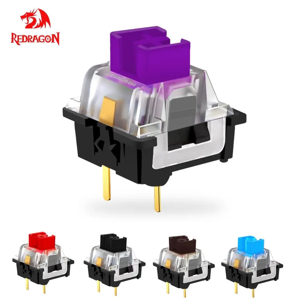 مفاتيح REDRAGON SMD RGB MX 3 دبوس، متوفرة بأنواع كليكي، خطي، لمسي، صامت، بألوان أحمر، أزرق، أسود، بني، أرجواني، مع إضاءة خلفية