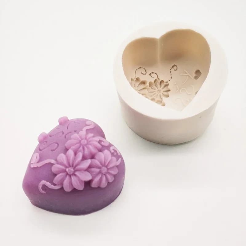 قالب سيليكون صابون ثلاثي الأبعاد لنحت الحب ، كعكة شوكولاتة مصنوعة يدويًا ، أداة خبز ، جص طين ذاتي الصنع ، طقم صنع الشموع ، هدية منزلية - 3