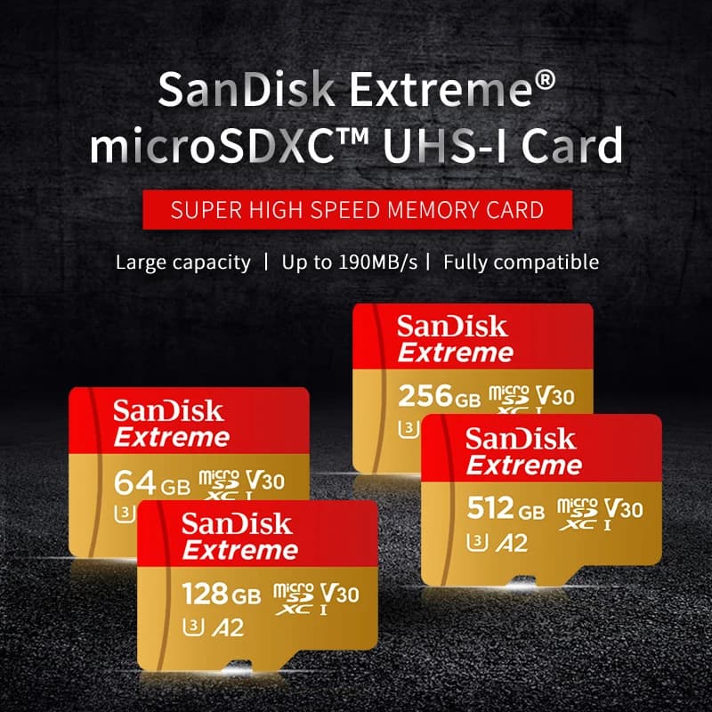 بطاقة ذاكرة سان ديسك إكستريم microSDXC UHS-I، سرعة حتى 190 ميجابايت/ثانية، سعات متعددة من 32 جيجابايت إلى 1 تيرابايت - 5
