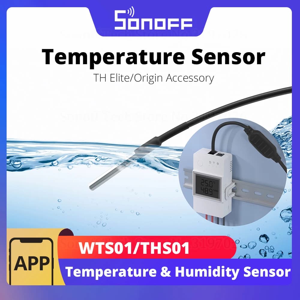 SONOFF THS01/WTS01 وحدة مراقبة مستشعر درجة الحرارة والرطوبة عالية الدقة كابل تمديد RL560 متوافق مع TH Elite/Origin