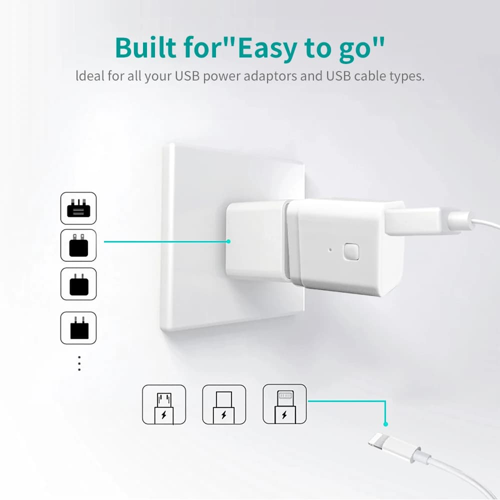 Tuya WiFi Micro USB Adaptor 5V WiFi USB Power Adaptor Smart Timing Charge Plug Works with Alexa Google Assistant Smart Life - 5