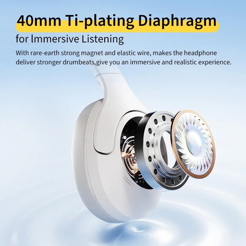 QCY H3 Lite ANC Wireless/Wired Headphones Bluetooth 5.3 Foldable Over Ear Headset HIFI Sound 60H Playtime Earphones Dual Connect - 3