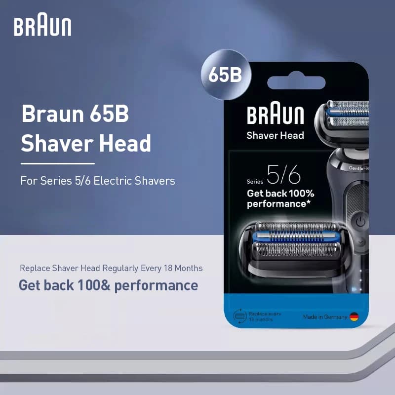 رأس حلاقة بديل Braun 65B مع شفرة حماية البشرة، متوافق مع سلسلة 5 و6 من الحلاقات - 6