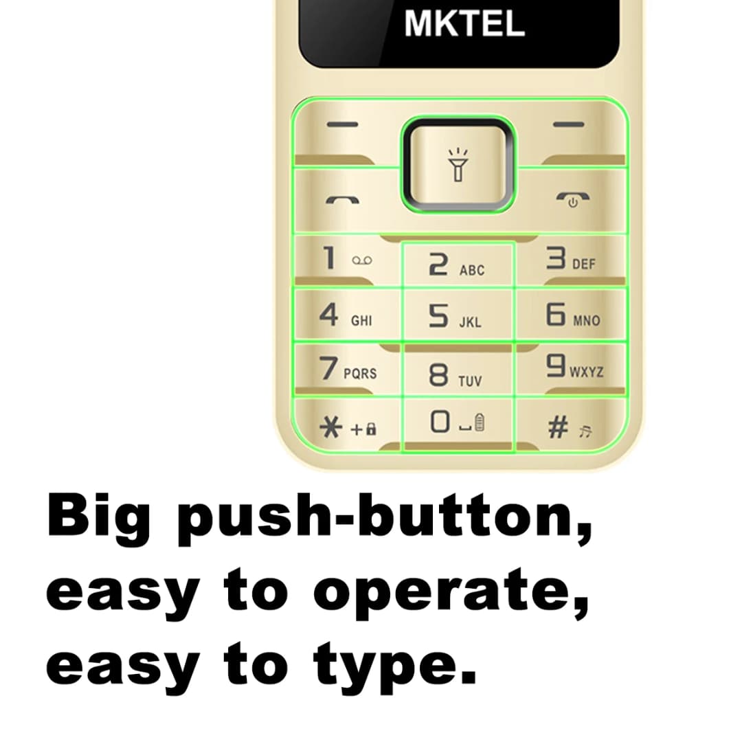 MKTEL OYE 3 Feature Phone 1.77inch Display 1800mAh Dual SIM Dual Standby MP3 MP4 FM Radio with Strong Torch Senior Phone - 5