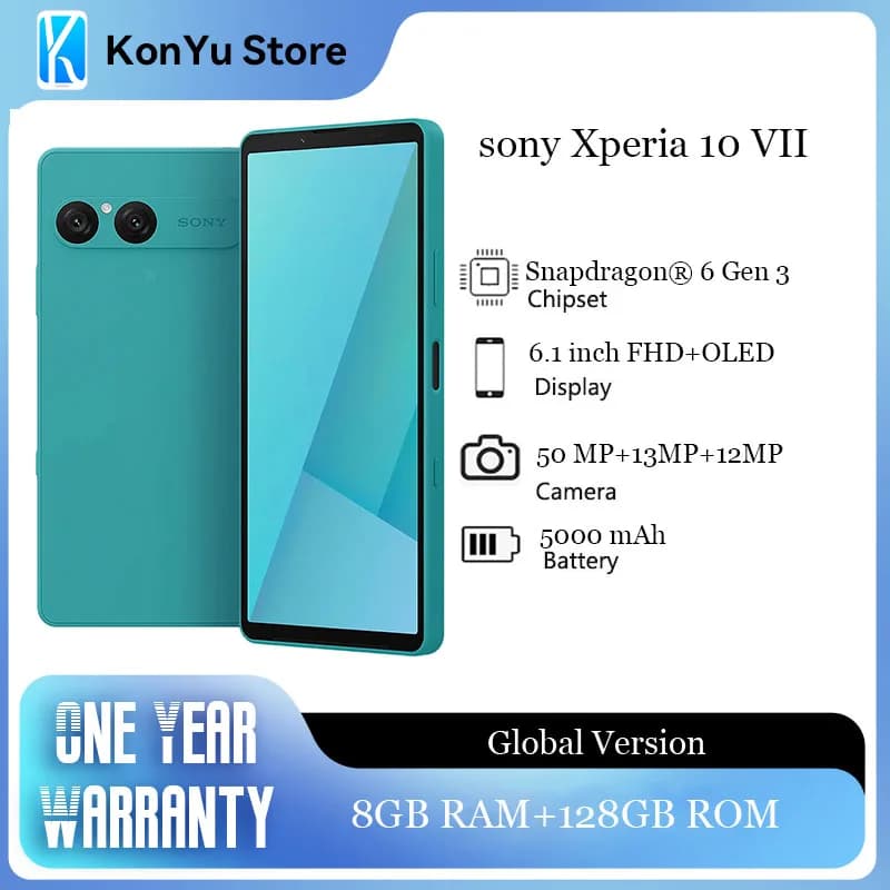 Sony Xperia 10 VII 5G Smartphone 120Hz Snapdragon® 6 Gen 3 Mobile Platform 6.1inch FHD+HDR OLED Display 5000mAh android phones