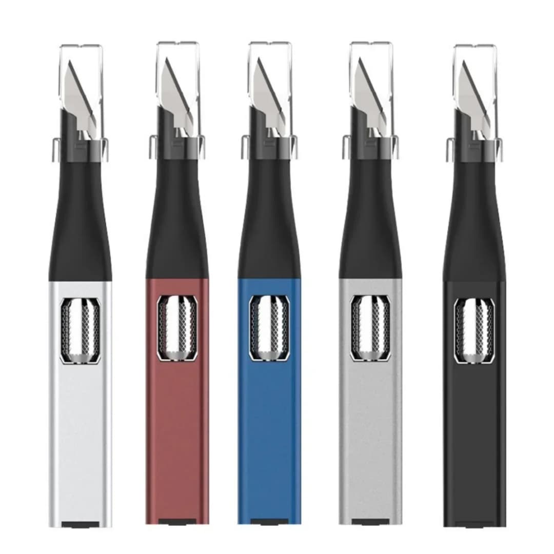 سكين نحت بمقبض ألمنيوم على شكل قلم مع 5 شفرات فنية على شكل حدوة حصان قابلة للاستبدال سكاكين خارجية - 4