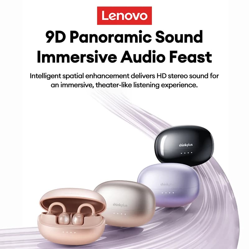 اختيار سماعات رأس لينوفو LK6 OWS بلوتوث لاسلكي 5.4 ستيريو HIFI إلغاء الضوضاء ENC سماعات أذن رياضية عمر بطارية طويل - 2