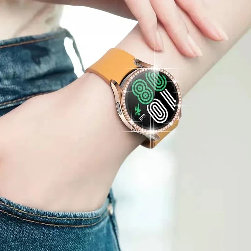 غطاء ماسي لامع لساعات Samsung Galaxy Watch 7 6 5 4، غطاء واقي شفاف 40 مم و44 مم - 6