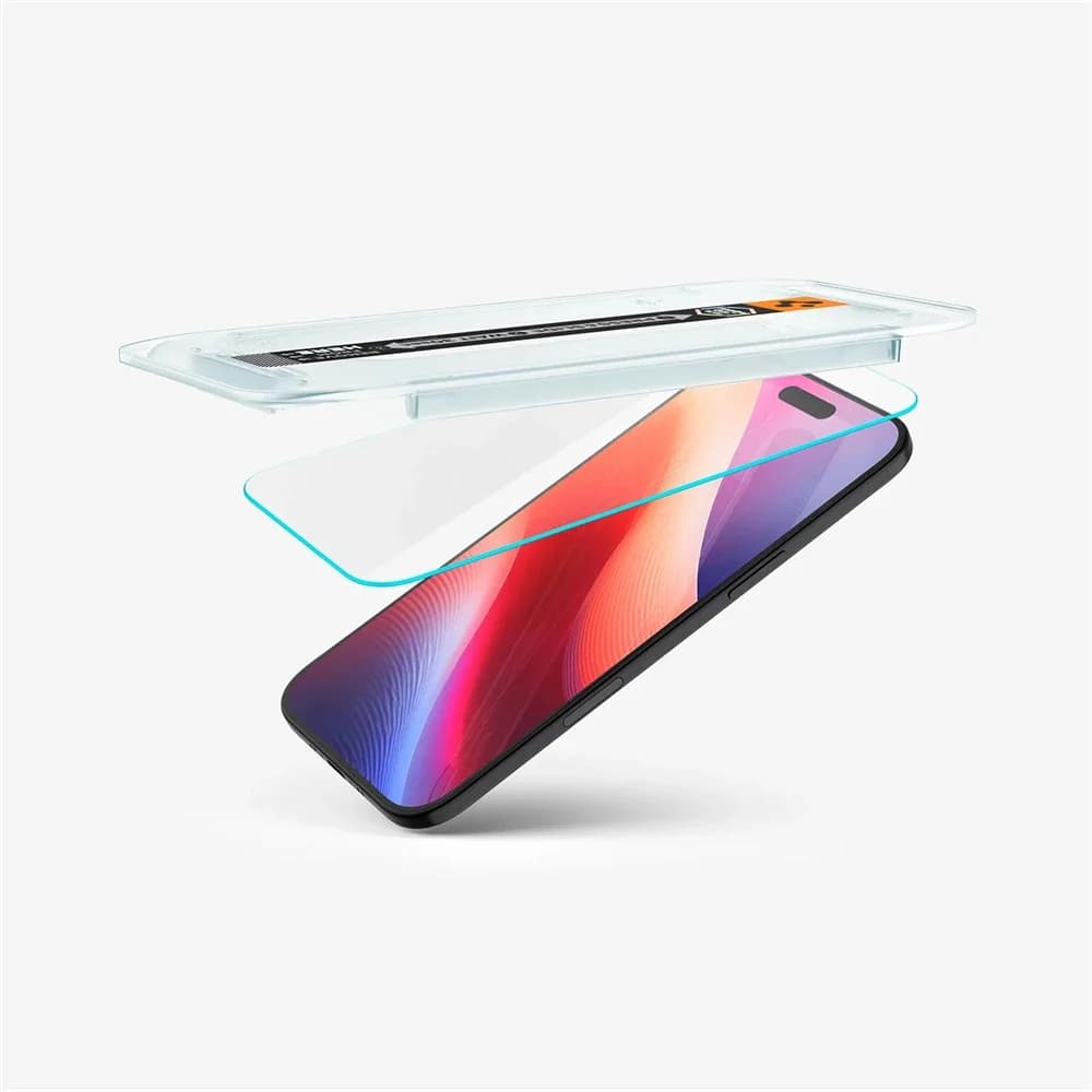 2PCS Spigen Glas.tR EZ Fit Sensor Protected Tempered Glass High Definition Screen Protector For iPhone 17 Pro Max 16 15 14 Plus - 6