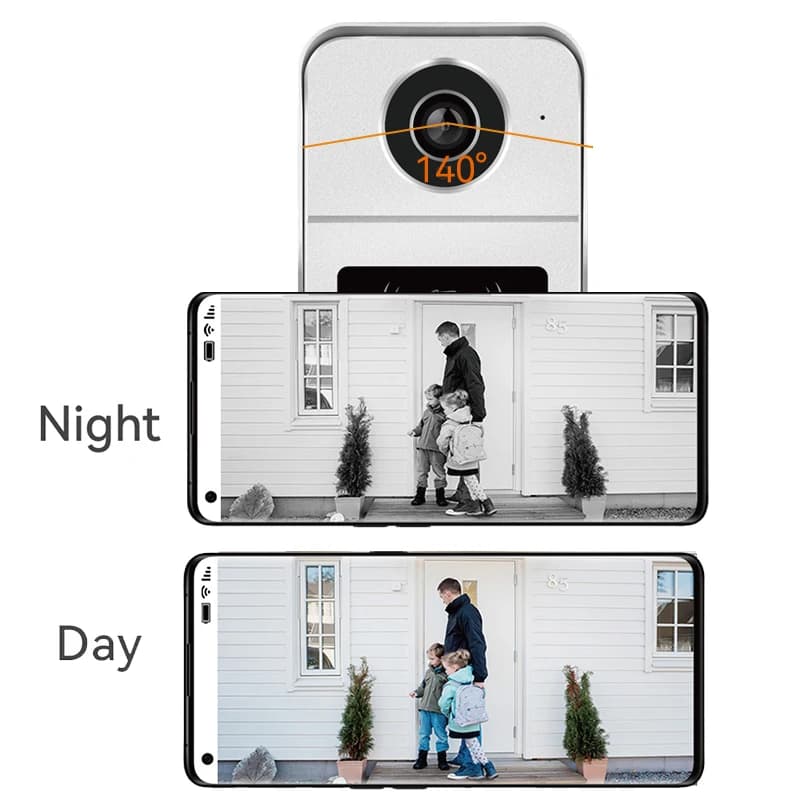 نظام إنتركوم فيديو رقمي 4 أسلاك شاشة 7 / 10.1 بوصة لاسلكية WIFI بدقة 1080P كاميرا باب فيديو جرس باب بفتح عبر Tuya - 4