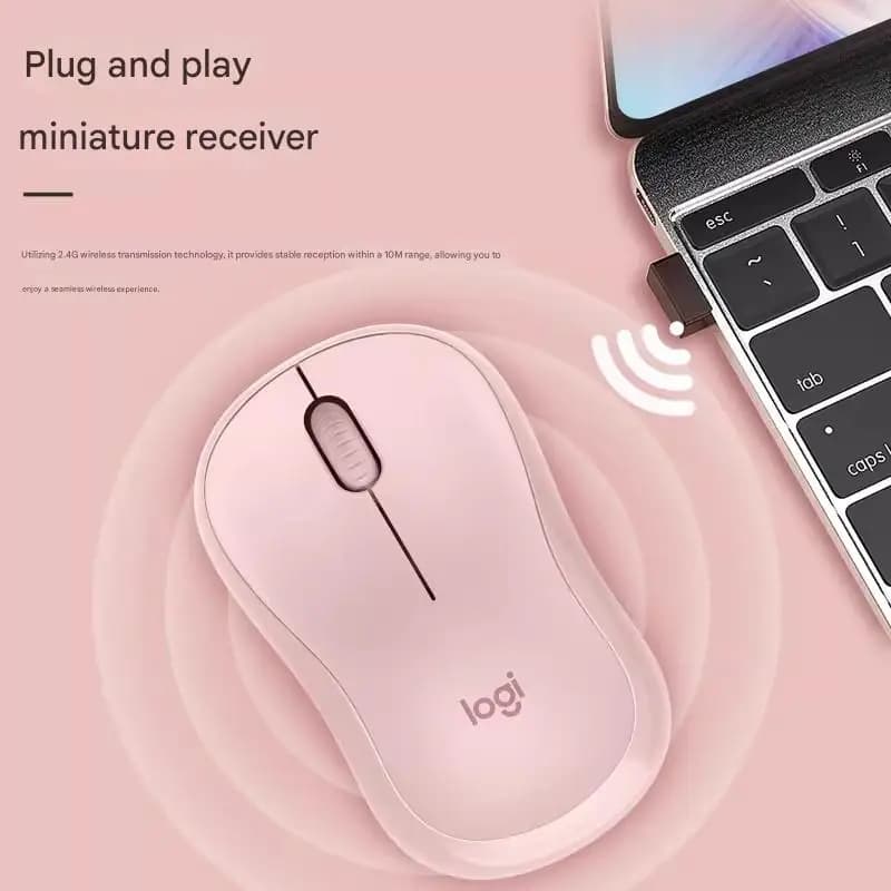 ماوس Logitech M221 لاسلكي، ماوس كمبيوتر محمول صامت، إكسسوارات كمبيوتر محمول، ماوس USB محمول للمكتب والمنزل - 4