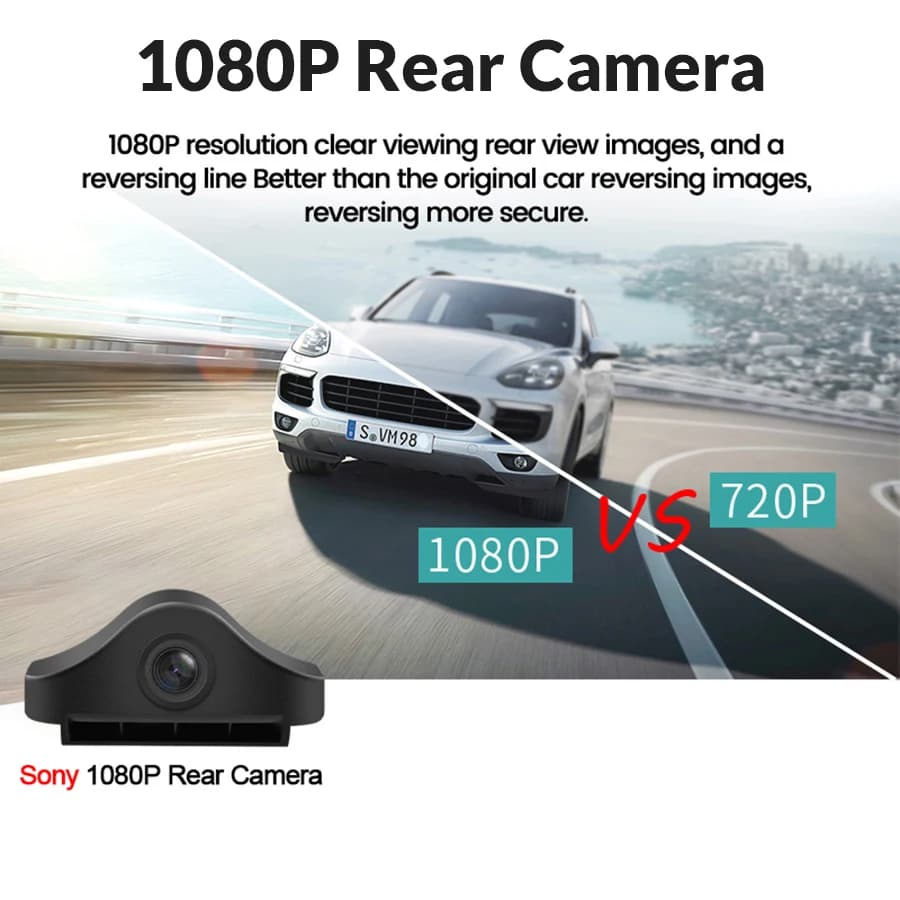 مسجل سيارة Sony DVR بدقة FHD 1080P بكاميرا رؤية خلفية بمقبس 2.5mm 4 Pin رؤية ليلية مراقبة ركن السيارة مقاومة للماء - 4