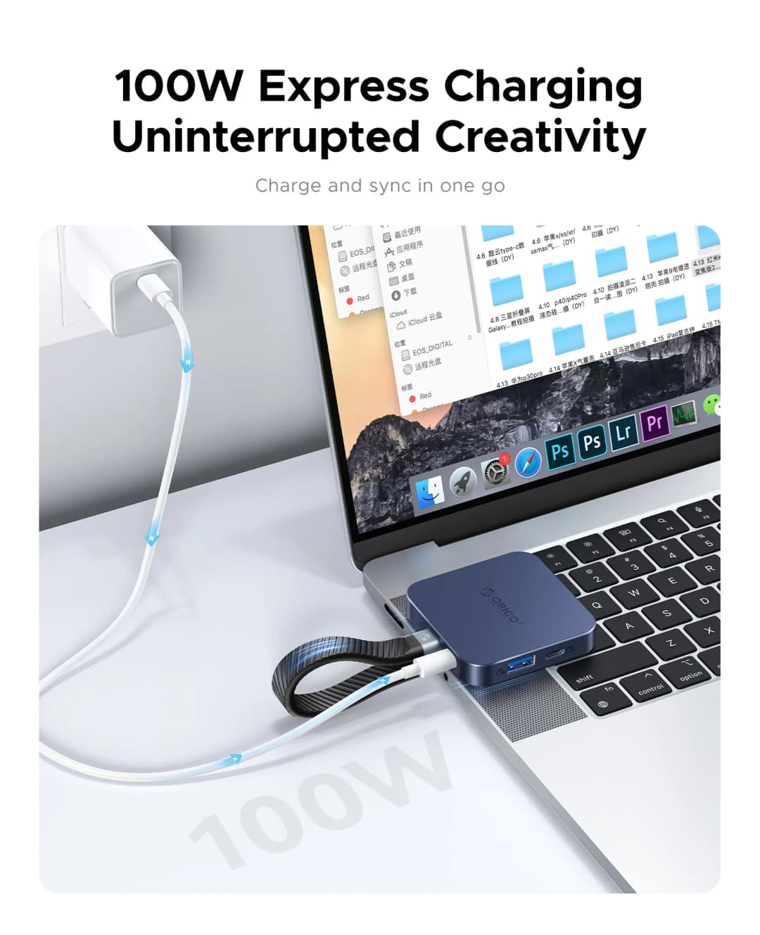 حاوية ORICO مغناطيسية لـ M.2 2230 NVMe SSD بسرعة 10 جيجابت/ثانية مع محطة إرساء USB C ودعم 4K60HZ HDMI-COM وشحن SD/TF PD 100 واط لهاتف iPhone 17 - 6