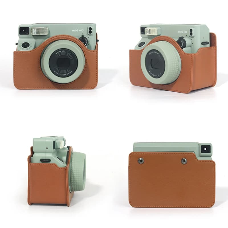 حقيبة كاميرا Fujifilm Instax wide 400 + ألبوم واسع 80 نمط ليتشي أخضر + حقيبة صور مغناطيسية من الجلد الصناعي الناعم المضاد للسيليكون - 3