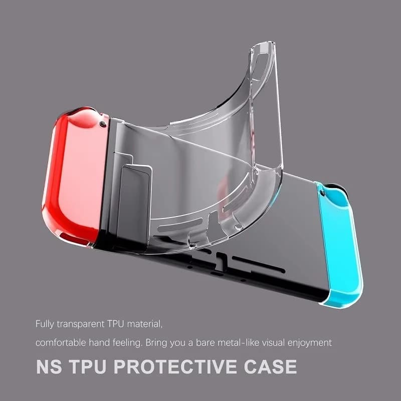 حافظة حماية 3 في 1 لجهاز Nintendo Switch غطاء TPU شفاف قابل للفصل حامي قابل للتوصيل بملحقات Switch - 2