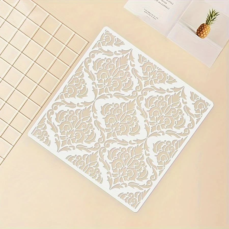Damask Stencil • Reusable Opaque PET 12x12" Template for Furniture Wall Decor - 3