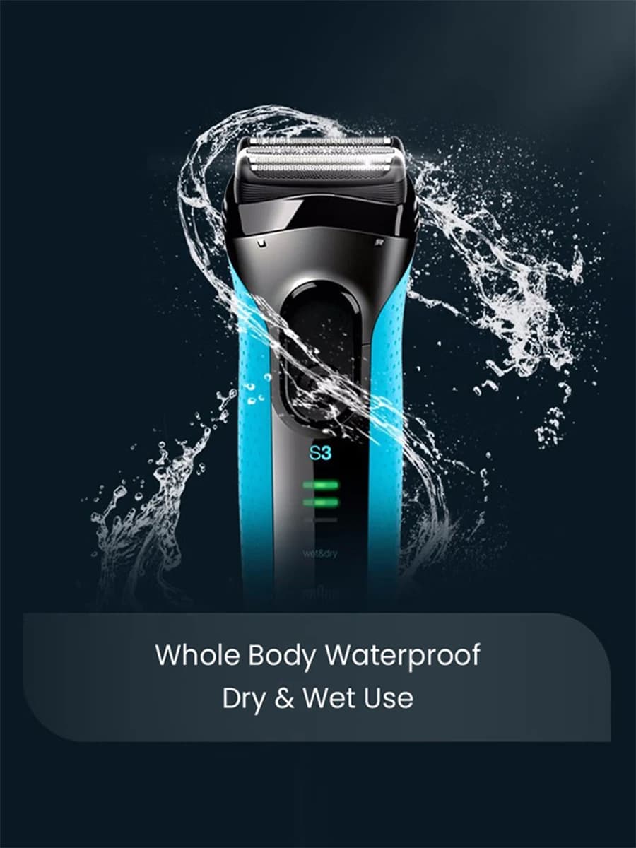 Braun Series 3 ProSkin Electric Razor, 3 Floating Blades, Precision Trimmer, 100% Waterproof, Cordless Rechargeable Shaver for M - 3