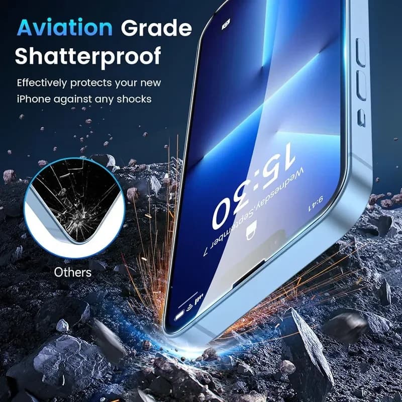 5 قطع زجاج مقوى لـ iPhone 15 13 11 12 14 Pro Max Mini واقي شاشة لـ iPhone 16 17 8 Plus X XR XS MAX زجاج حماية - 4