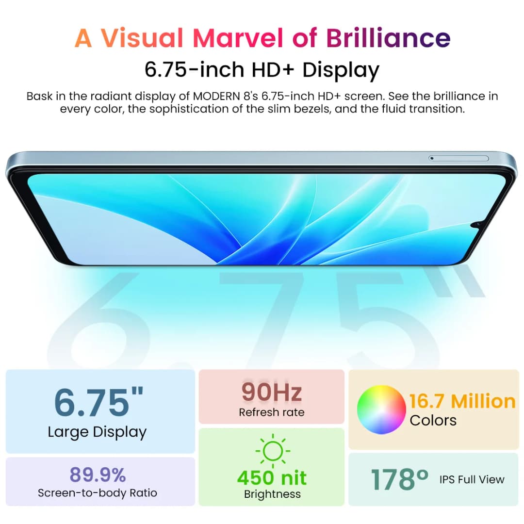 Blackview OSCAL MODERN 8 Smartphone 6.75inch Display 128GB/256GB ROM 50MP Rear Camera Mobile Phone 6000mAh Battery Android 13 4G - 4