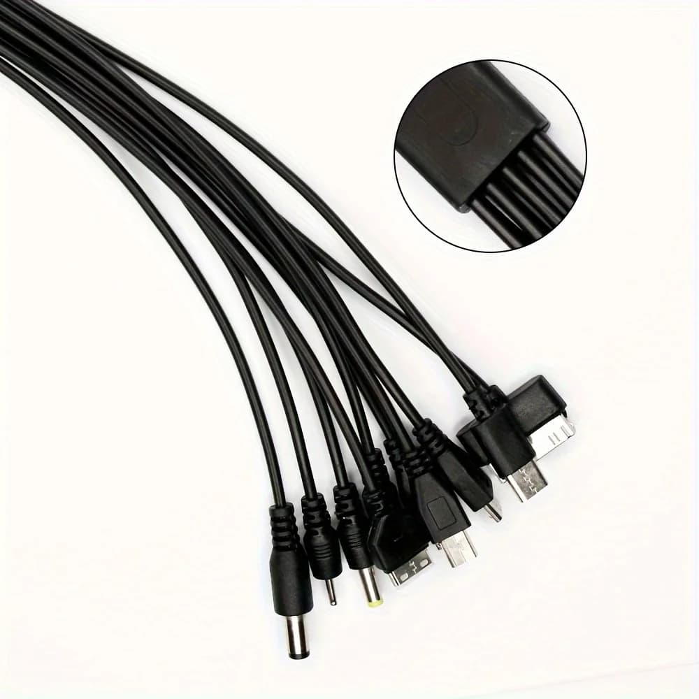 كابل USB عالمي 10 في 1 من NNBILI كابل شحن متعدد متوافق مع سماعة بلوتوث متعددة للهاتف الخلوي ومشغل MP3 - 6