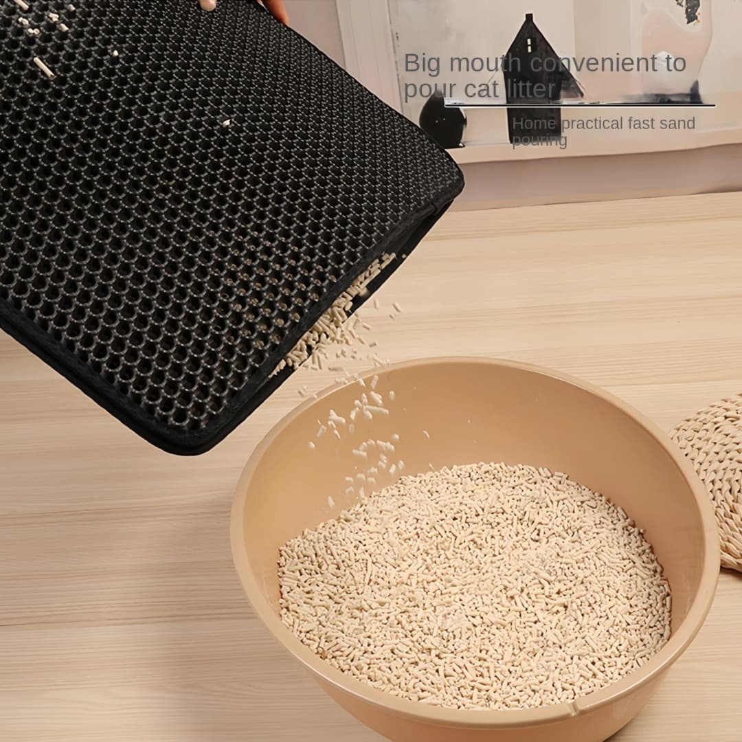Large size Cat Litter Mat Eva Double Layer Waterproof Cat Litter Mat Pet Litter Box Mat Pet Toilet Cat Mat Cat Toilet Mat - 3