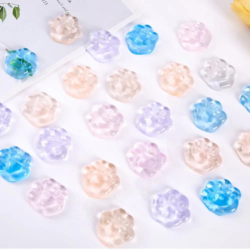 Kawaii Cat Claw Squeeze Toys Cartoon Anti Stress Sensory Fidgets Toy Simulation Transparent Cat Foot Squishy Unique Adults Gifts - 5