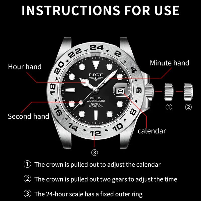 LIGE Hot Sell Men Watch Sport Mens Watches Top Brand Luxury  Military Waterproof Full Steel Quartz Clock Men Relogio Masculino - 4