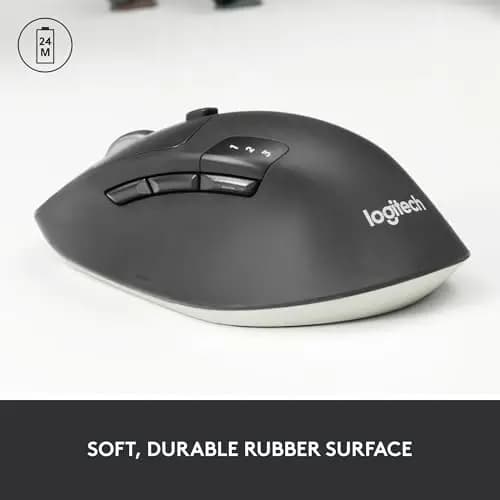 Logitech M720 Triathlon Multi-Device Wireless Mouse, Bluetooth, USB Unifying Receiver, 1000 DPI, 6 Programmable Buttons - 3
