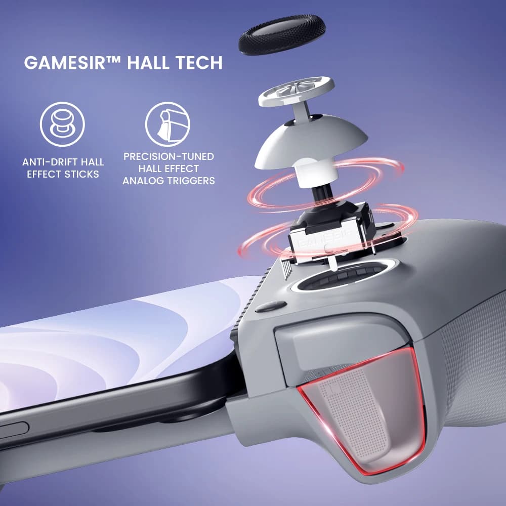 وحدة تحكم GameSir G8 للهاتف المحمول مع تأثير Hall لألعاب السحابة على iPhone 15 وأجهزة Android وXbox Game Pass وSTADIA - 3