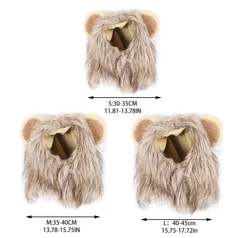Pet Hairpiece - Humorous Lion Mane Headgear for Dogs and Cats, Adjustable Costume Accessories for Fun Dress-up and Play - 6