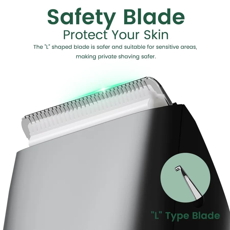 Men's Electric Groin & Body Shaver - Waterproof Dual Head Trimmer Kit w/ LED Light & Foil Blades - 4