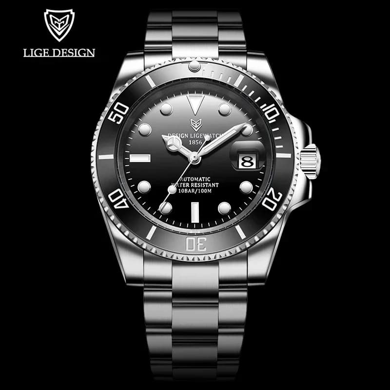 LIGE Top Brand Luxury Automatic Watch for Men Fashion Waterproof Sport Men's Mechanical WristWatches Casual Automatic Date Watch - 3
