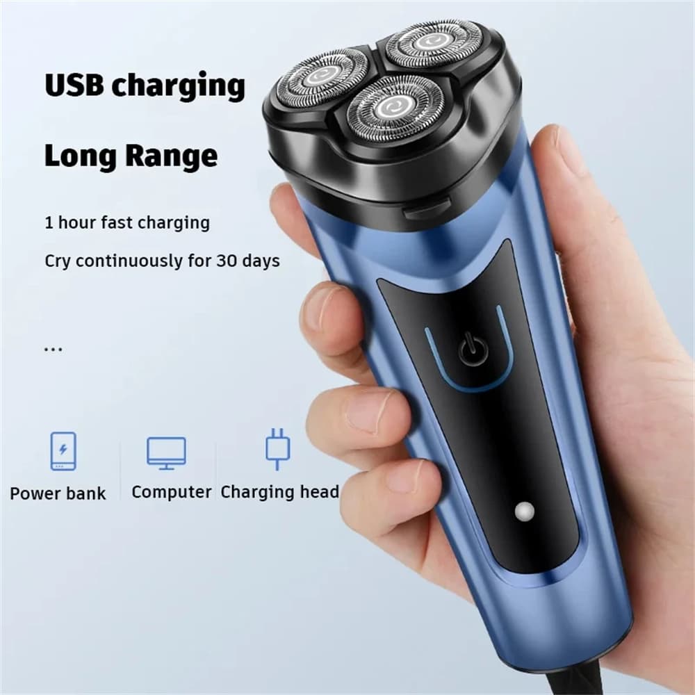 Electric Shaver Washable Portable Low Noise Beard Trimmer Rechargeable Waterproof Men Household Travel Beard Shaving Machine  ﻿ - 3